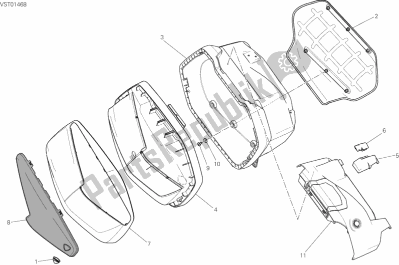 Toutes les pièces pour le Sacoche Droite du Ducati Multistrada 1200 Touring 2015